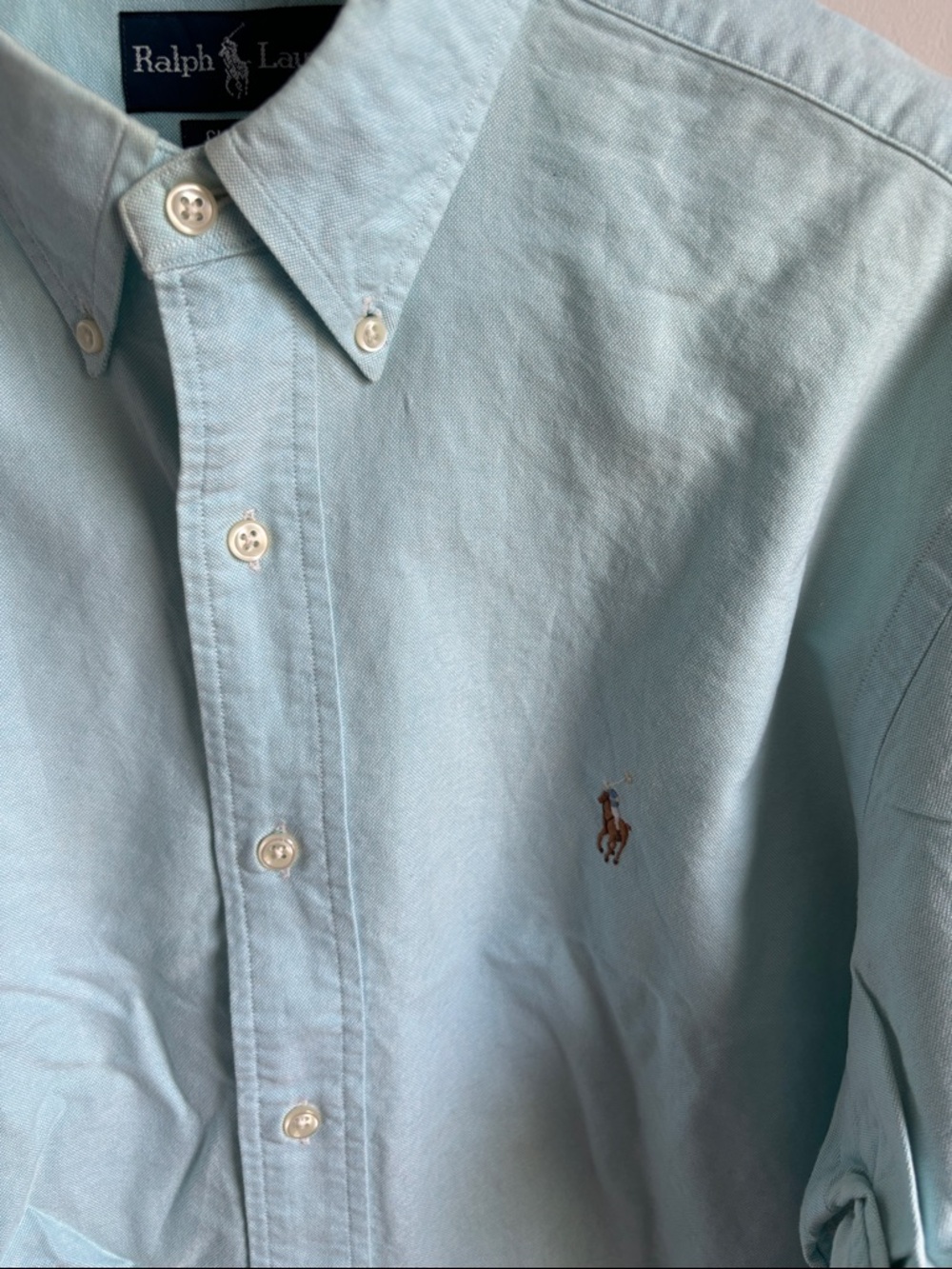Ralph Lauren Pale Blue Button-Down Oxford Shirt - Picture 3 of 4